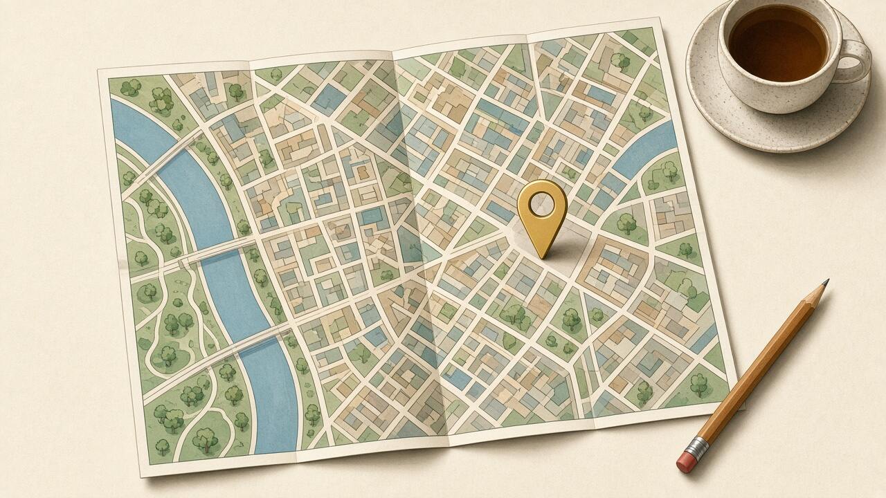 A city map marked for local SEO in London