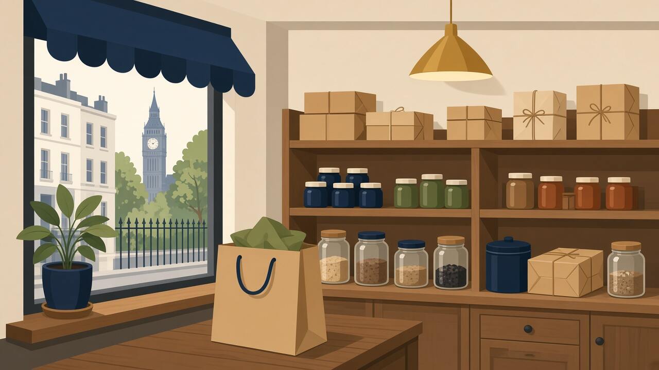 A London shop interior prepared for an online store